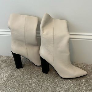 Dolce Vita Ethan Ivory Leather Boots Size 7.5